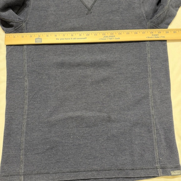 Eddie Bauer Mens Navy Blue Waffle Knit Thermal Long Sleeve Crewneck M - Picture 11 of 13
